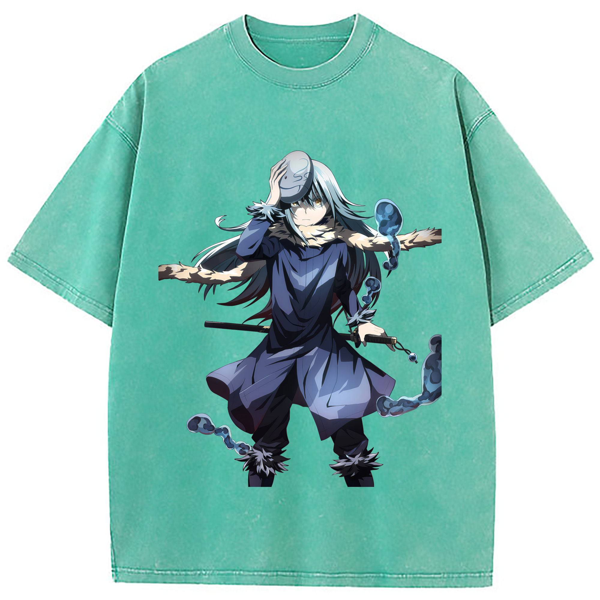 （画像用） 転スラ Regarding Reincarnated to Slime 綿100% ヴィンテージ風 半袖Tシャツ（フロントプリント）